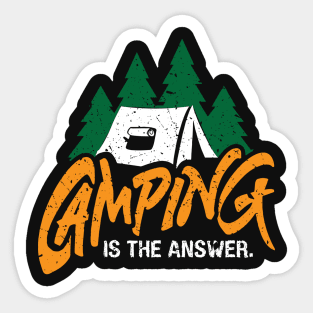 Vintage Style Camping, Tent Or RV Camping Gift Sticker